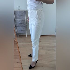 Theory White Padra Linen Tapered Pants Size 0